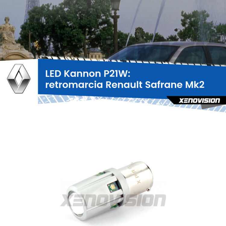 <strong>LED per Retromarcia Renault Safrane Mk2 1996 - 2000.</strong>Lampadina P21W con una poderosa illuminazione frontale rafforzata da 5 potenti chip laterali.