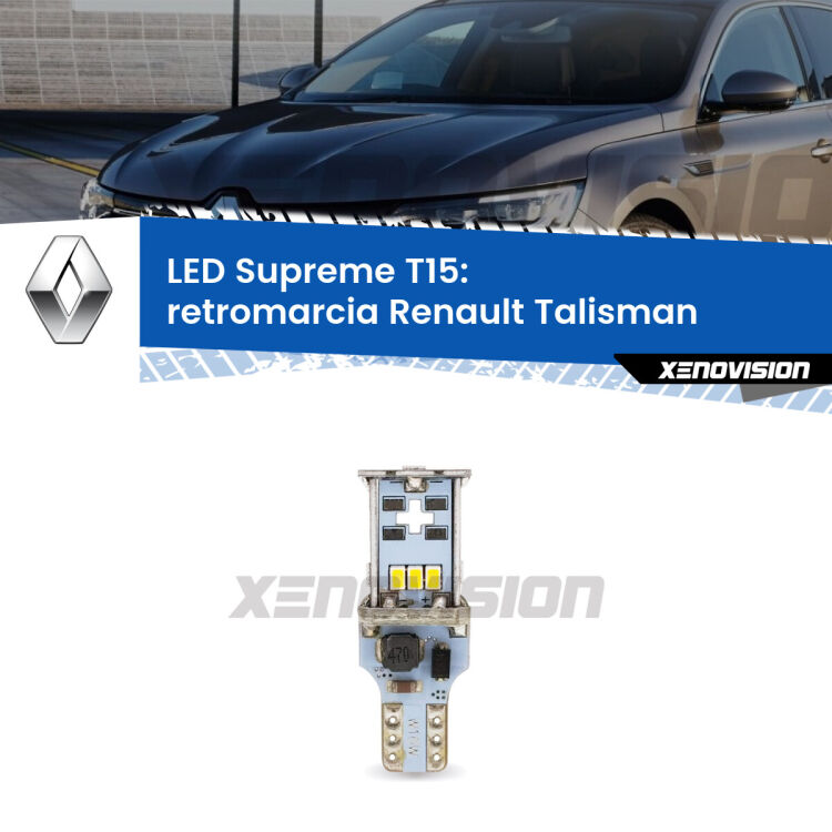 <strong>LED retromarcia per Renault Talisman</strong>  2015 - 2022. 15 Chip CREE 3535, sviluppa un'incredibile potenza. Qualità Massima. Oltre 6W reali di pura potenza.