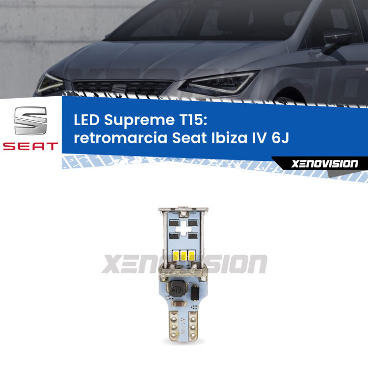 <strong>LED retromarcia per Seat Ibiza IV</strong> 6J restyling. 15 Chip CREE 3535, sviluppa un'incredibile potenza. Qualità Massima. Oltre 6W reali di pura potenza.