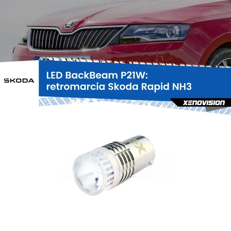 0 Retromarcia LED Skoda Rapid NH3 2012 - 2021: P21W BackBeam <strong>Retromarcia LED per Skoda Rapid</strong> NH3 2012 - 2021. Lampada <strong>P21W</strong> canbus. Illumina a giorno con questo straordinario cannone LED a luminosità estrema.