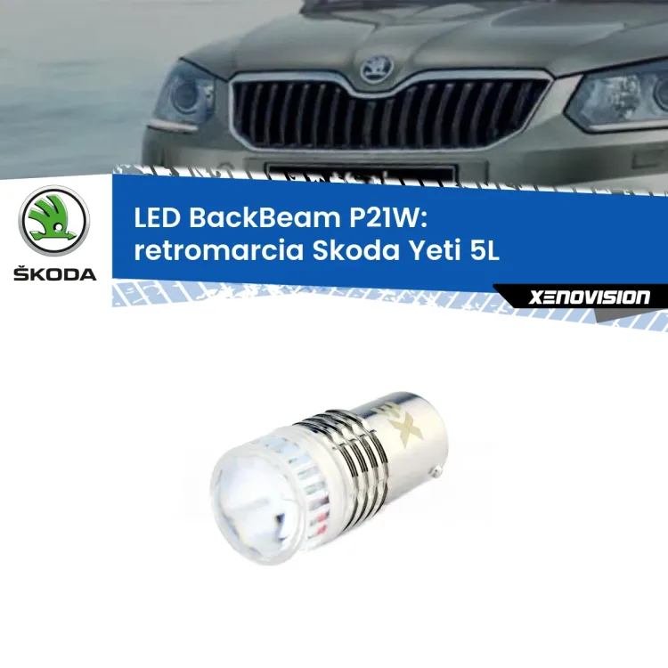 0 Retromarcia LED Skoda Yeti 5L 2009 - 2017: P21W BackBeam <strong>Retromarcia LED per Skoda Yeti</strong> 5L 2009 - 2017. Lampada <strong>P21W</strong> canbus. Illumina a giorno con questo straordinario cannone LED a luminosità estrema.