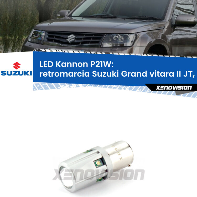 <strong>LED per Retromarcia Suzuki Grand vitara II JT, TE, TD 2009 - 2015.</strong>Lampadina P21W con una poderosa illuminazione frontale rafforzata da 5 potenti chip laterali.