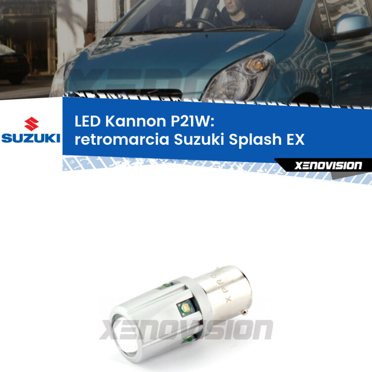 <strong>LED per Retromarcia Suzuki Splash EX 2008 in poi.</strong>Lampadina P21W con una poderosa illuminazione frontale rafforzata da 5 potenti chip laterali.