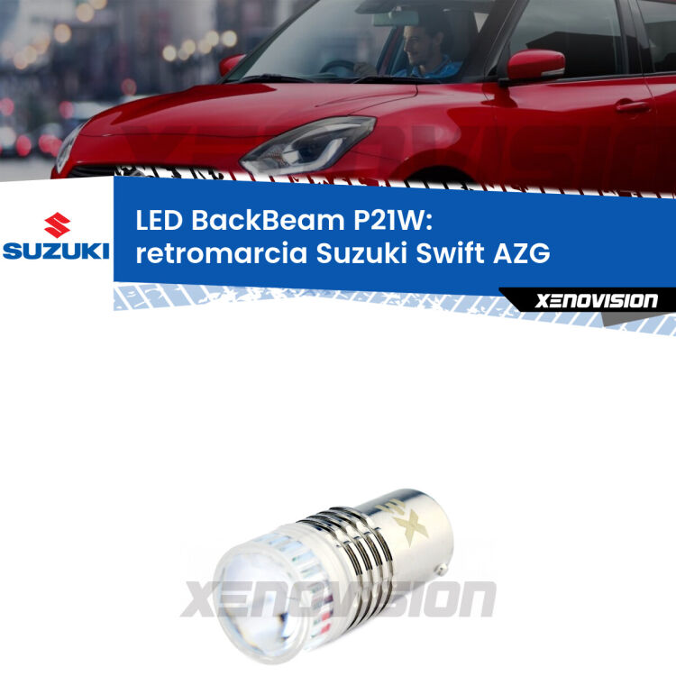 <strong>Retromarcia LED per Suzuki Swift</strong> AZG 2012 - 2016. Lampada <strong>P21W</strong> canbus. Illumina a giorno con questo straordinario cannone LED a luminosità estrema.