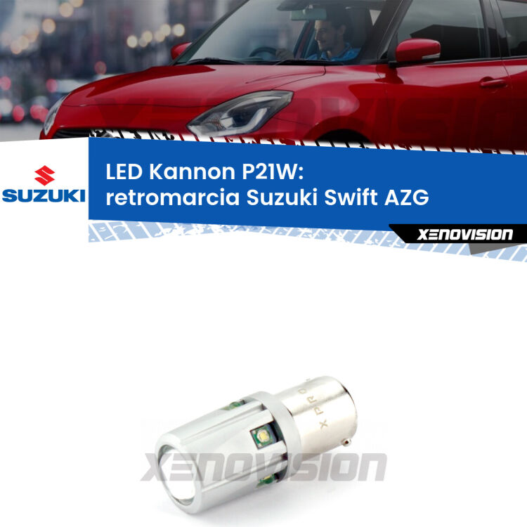 <strong>LED per Retromarcia Suzuki Swift AZG 2012 - 2016.</strong>Lampadina P21W con una poderosa illuminazione frontale rafforzata da 5 potenti chip laterali.