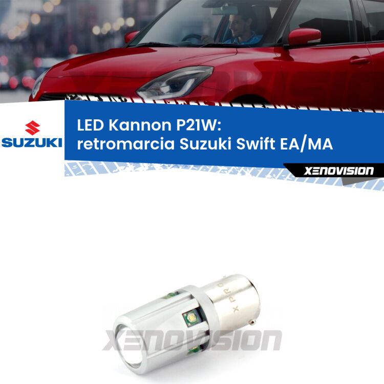 <strong>LED per Retromarcia Suzuki Swift EA/MA 1989 - 2003.</strong>Lampadina P21W con una poderosa illuminazione frontale rafforzata da 5 potenti chip laterali.