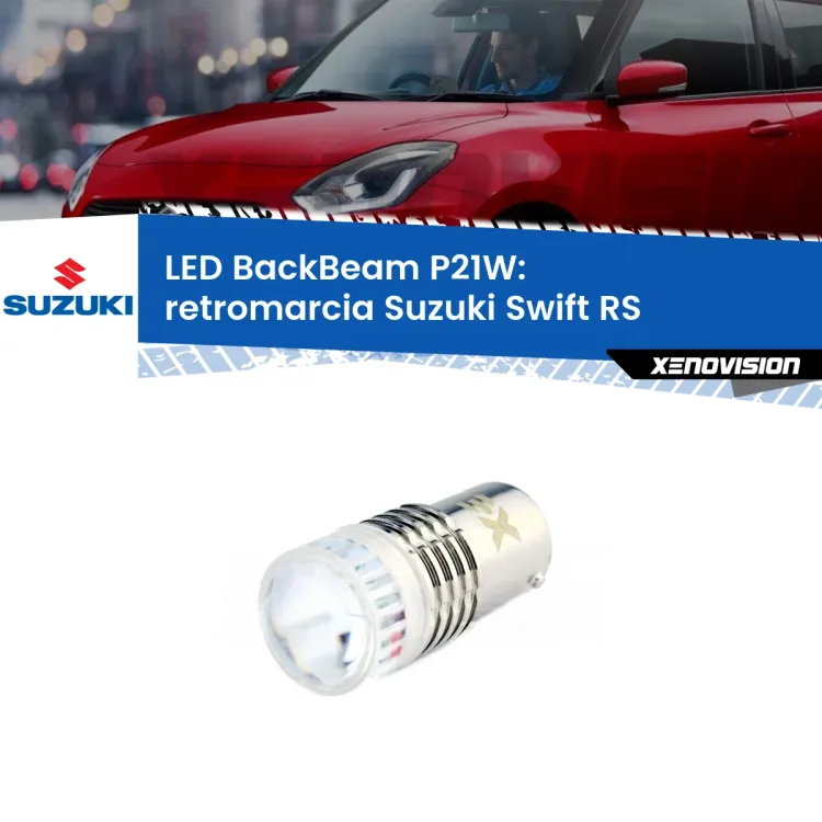 0 Retromarcia LED Suzuki Swift RS 2005 - 2010: P21W BackBeam <strong>Retromarcia LED per Suzuki Swift</strong> RS 2005 - 2010. Lampada <strong>P21W</strong> canbus. Illumina a giorno con questo straordinario cannone LED a luminosità estrema.