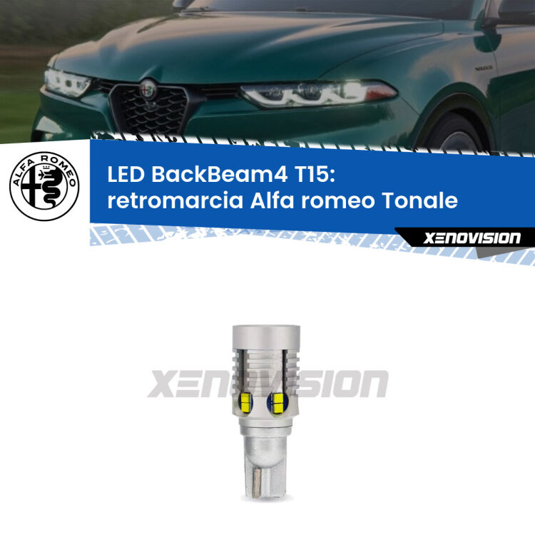 <strong>Retromarcia LED per Alfa romeo Tonale</strong>  2022 in poi. Lampada <strong>T15</strong> canbus modello BackBeam4.