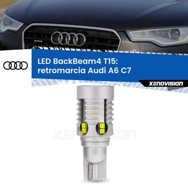 0 Retromarcia LED T15 BackBeam4 per Audi A6 C7 2010 - 2018 <strong>Retromarcia LED per Audi A6</strong> C7 2010 - 2018. Lampada <strong>T15</strong> canbus modello BackBeam4.