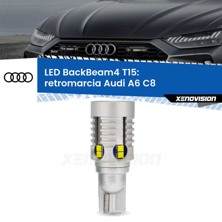 0 Retromarcia LED T15 BackBeam4 per Audi A6 C8 2018 in poi <strong>Retromarcia LED per Audi A6</strong> C8 2018 in poi. Lampada <strong>T15</strong> canbus modello BackBeam4.