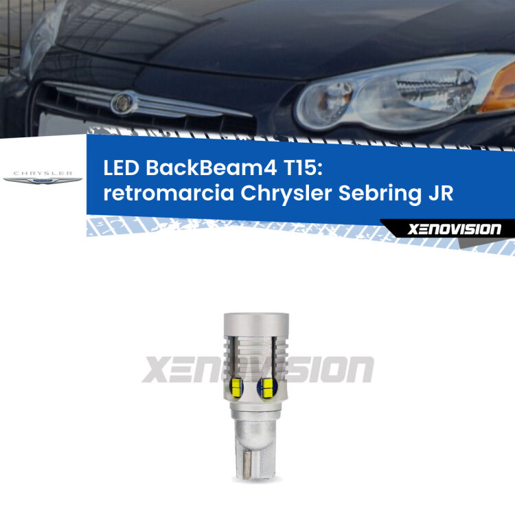 <strong>Retromarcia LED per Chrysler Sebring</strong> JR 2001 - 2007. Lampada <strong>T15</strong> canbus modello BackBeam4.
