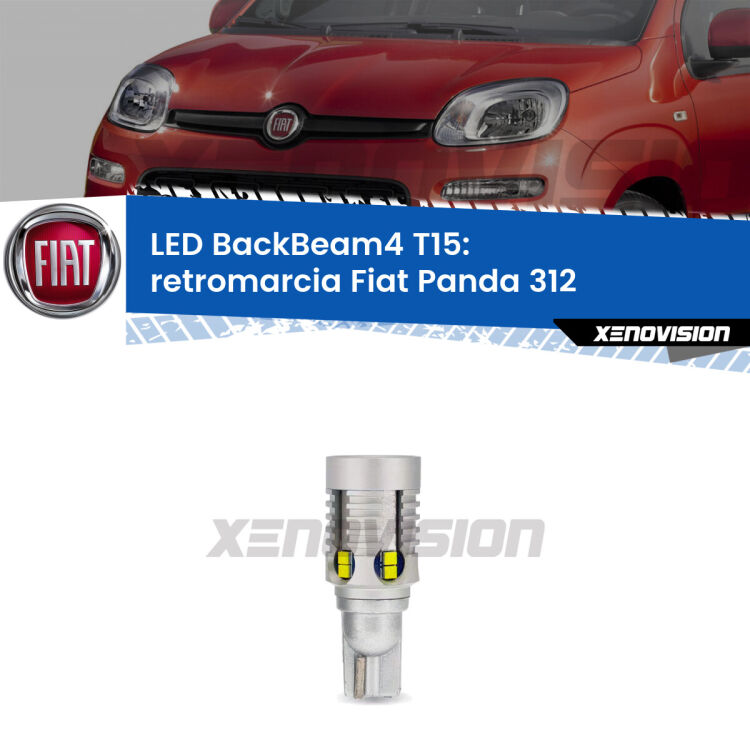 <strong>Retromarcia LED per Fiat Panda</strong> 312 2012 in poi. Lampada <strong>T15</strong> canbus modello BackBeam4.