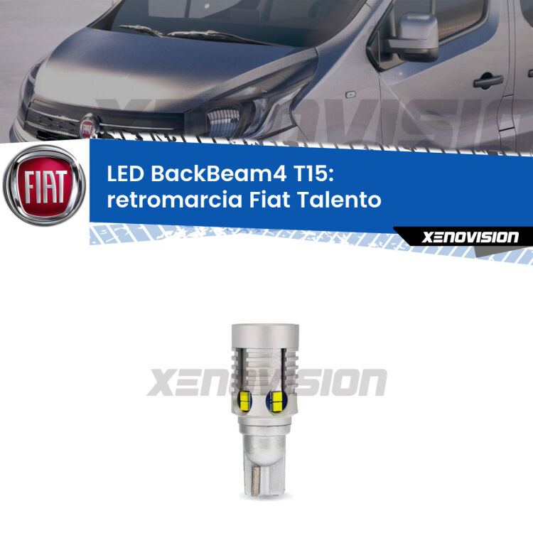<strong>Retromarcia LED per Fiat Talento</strong>  2016 - 2020. Lampada <strong>T15</strong> canbus modello BackBeam4.