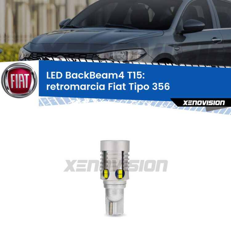 <strong>Retromarcia LED per Fiat Tipo</strong> 356 2015 in poi. Lampada <strong>T15</strong> canbus modello BackBeam4.