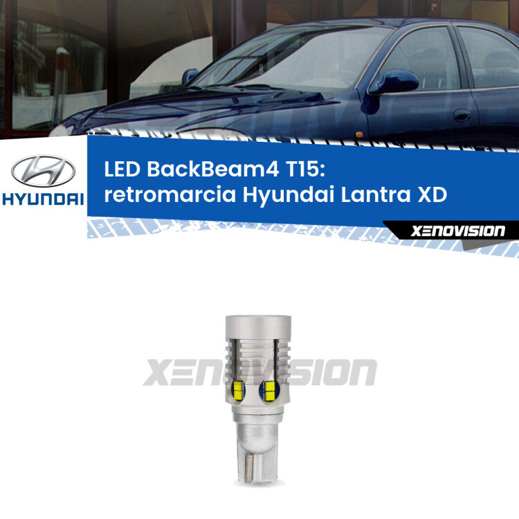 <strong>Retromarcia LED per Hyundai Lantra</strong> XD 2003 - 2006. Lampada <strong>T15</strong> canbus modello BackBeam4.