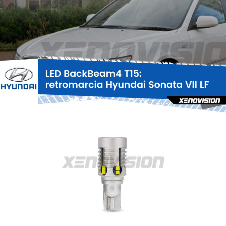<strong>Retromarcia LED per Hyundai Sonata VII</strong> LF 2014 in poi. Lampada <strong>T15</strong> canbus modello BackBeam4.