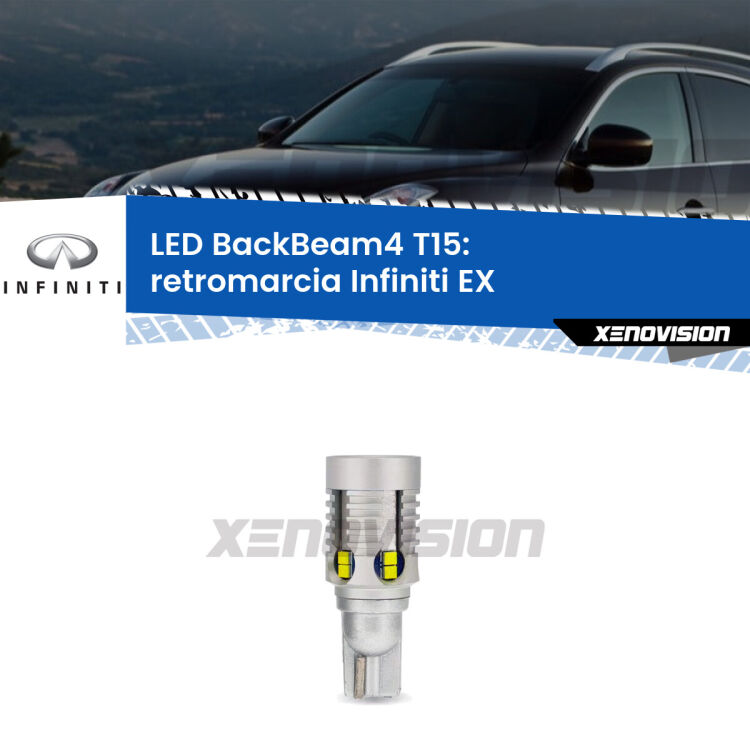 <strong>Retromarcia LED per Infiniti EX</strong>  2008 in poi. Lampada <strong>T15</strong> canbus modello BackBeam4.