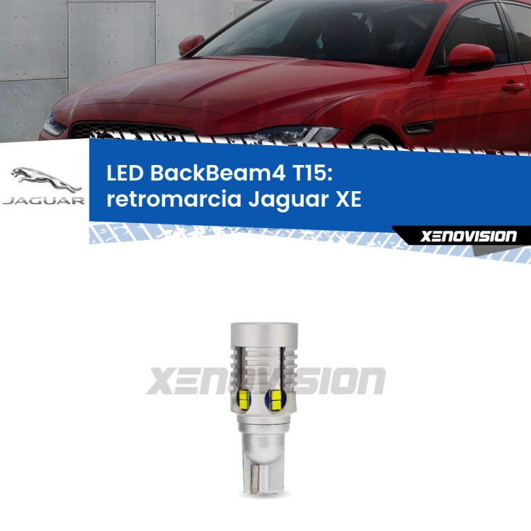 <strong>Retromarcia LED per Jaguar XE</strong>  2015 in poi. Lampada <strong>T15</strong> canbus modello BackBeam4.