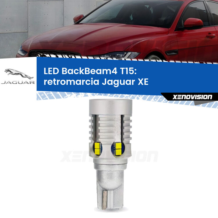 0 Retromarcia LED T15 BackBeam4 per Jaguar XE  2015 in poi <strong>Retromarcia LED per Jaguar XE</strong>  2015 in poi. Lampada <strong>T15</strong> canbus modello BackBeam4.