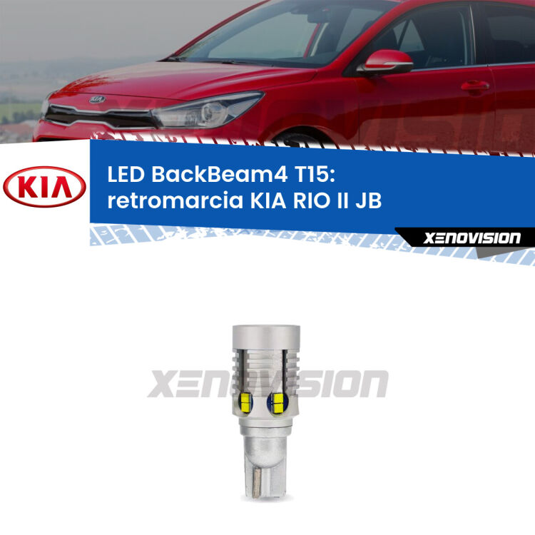 <strong>Retromarcia LED per KIA RIO II</strong> JB 2005 - 2010. Lampada <strong>T15</strong> canbus modello BackBeam4.