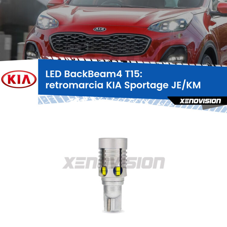 <strong>Retromarcia LED per KIA Sportage</strong> JE/KM 2004 - 2009. Lampada <strong>T15</strong> canbus modello BackBeam4.
