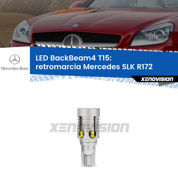 <strong>Retromarcia LED per Mercedes SLK</strong> R172 2011 in poi. Lampada <strong>T15</strong> canbus modello BackBeam4.