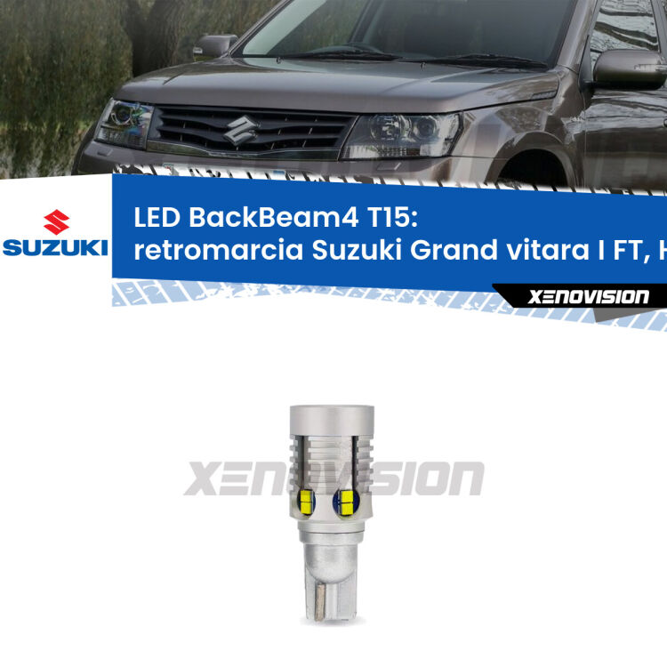 <strong>Retromarcia LED per Suzuki Grand vitara I</strong> FT, HT 1998 - 2006. Lampada <strong>T15</strong> canbus modello BackBeam4.