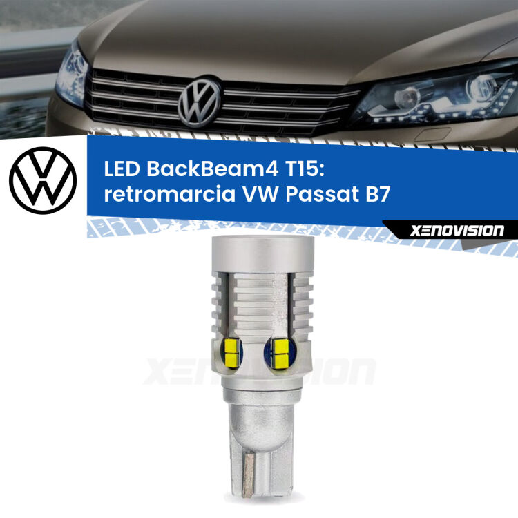 0 Retromarcia LED T15 BackBeam4 per VW Passat B7 2010 - 2014 <strong>Retromarcia LED per VW Passat</strong> B7 2010 - 2014. Lampada <strong>T15</strong> canbus modello BackBeam4.