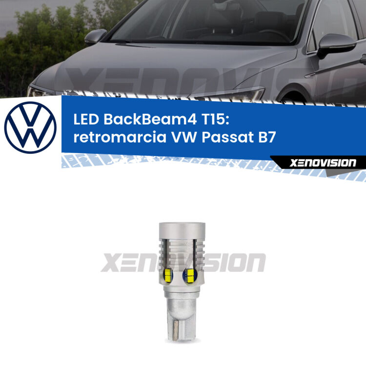 <strong>Retromarcia LED per VW Passat</strong> B7 2010 - 2014. Lampada <strong>T15</strong> canbus modello BackBeam4.