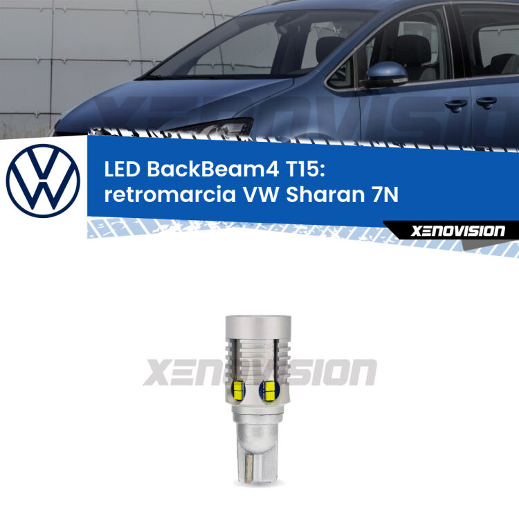 <strong>Retromarcia LED per VW Sharan</strong> 7N 2010 - 2019. Lampada <strong>T15</strong> canbus modello BackBeam4.
