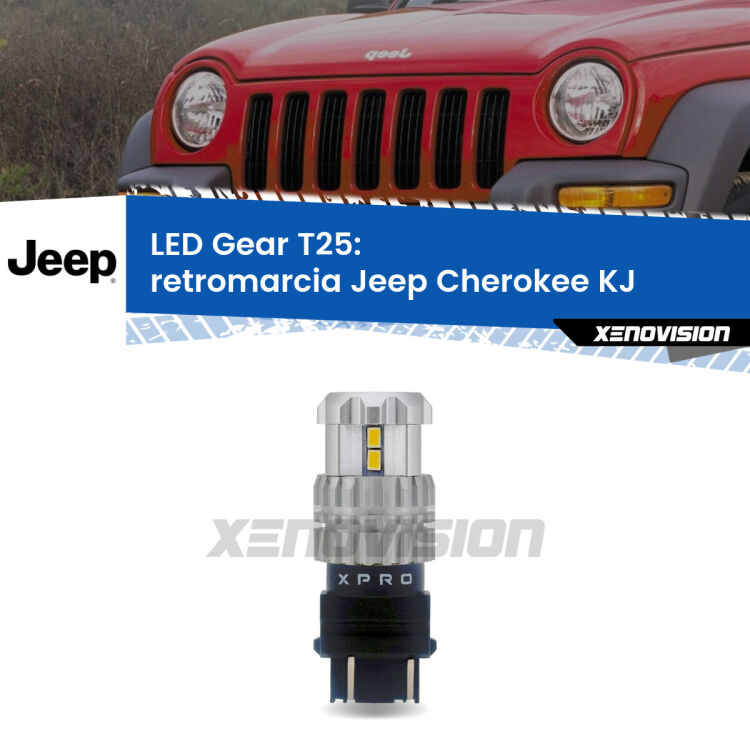 0 Retromarcia LED T25 per Jeep Cherokee KJ 2002 - 2007 <strong>Retromarcia LED per Jeep Cherokee</strong> KJ 2002 - 2007. Lampada <strong>T25</strong> 6000k modello Gear.