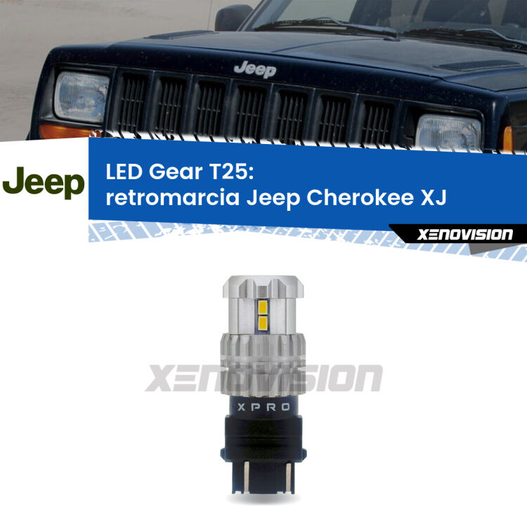 <strong>Retromarcia LED per Jeep Cherokee</strong> XJ 1984 - 2001. Lampada <strong>T25</strong> 6000k modello Gear.