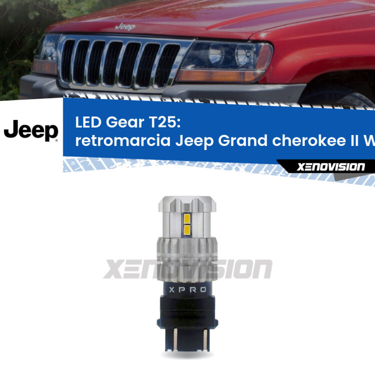 0 Retromarcia LED T25 per Jeep Grand cherokee II WJ, WG 1999 - 2004 <strong>Retromarcia LED per Jeep Grand cherokee II</strong> WJ, WG 1999 - 2004. Lampada <strong>T25</strong> 6000k modello Gear.