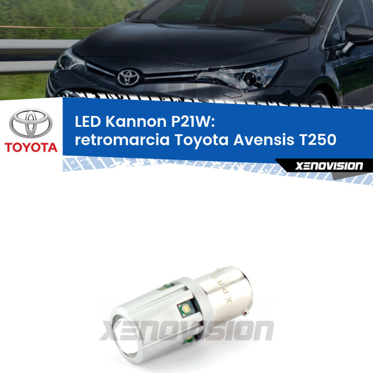 <strong>LED per Retromarcia Toyota Avensis T250 2003 - 2008.</strong>Lampadina P21W con una poderosa illuminazione frontale rafforzata da 5 potenti chip laterali.
