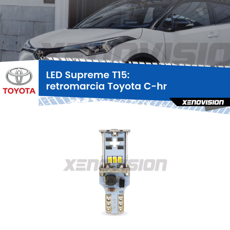 <strong>LED retromarcia per Toyota C-hr</strong>  2016 in poi. 15 Chip CREE 3535, sviluppa un'incredibile potenza. Qualità Massima. Oltre 6W reali di pura potenza.