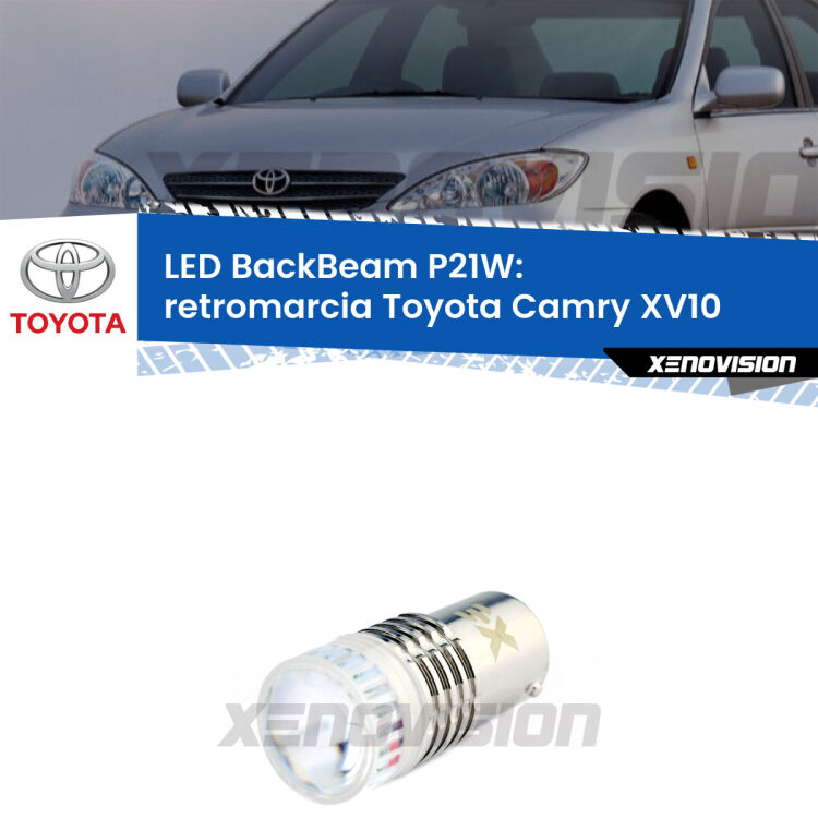 <strong>Retromarcia LED per Toyota Camry</strong> XV10 1991 - 1996. Lampada <strong>P21W</strong> canbus. Illumina a giorno con questo straordinario cannone LED a luminosità estrema.