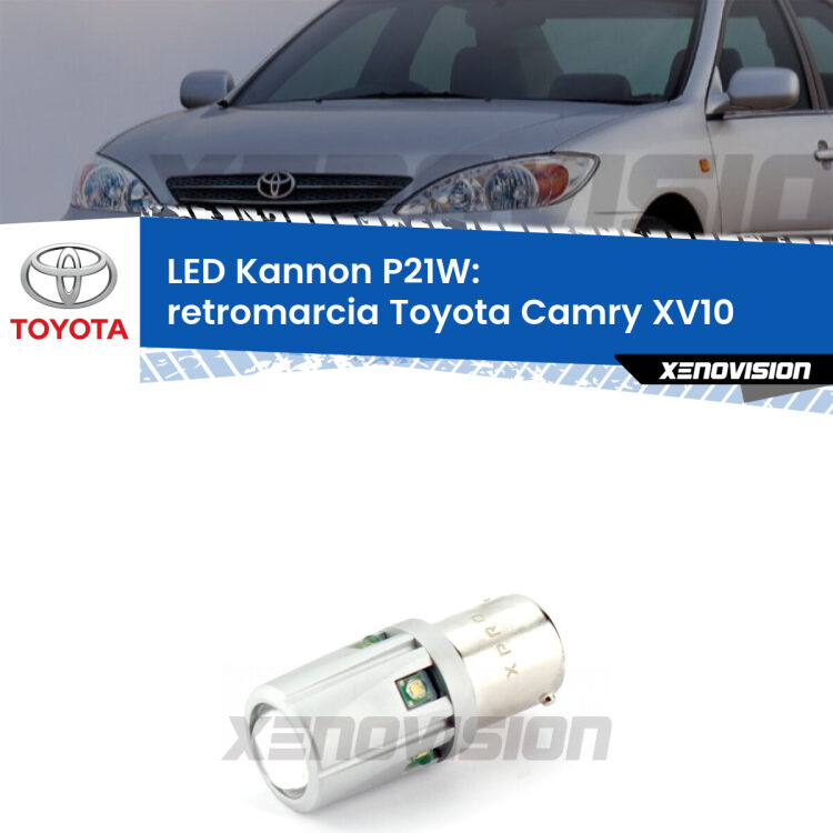 <strong>LED per Retromarcia Toyota Camry XV10 1991 - 1996.</strong>Lampadina P21W con una poderosa illuminazione frontale rafforzata da 5 potenti chip laterali.