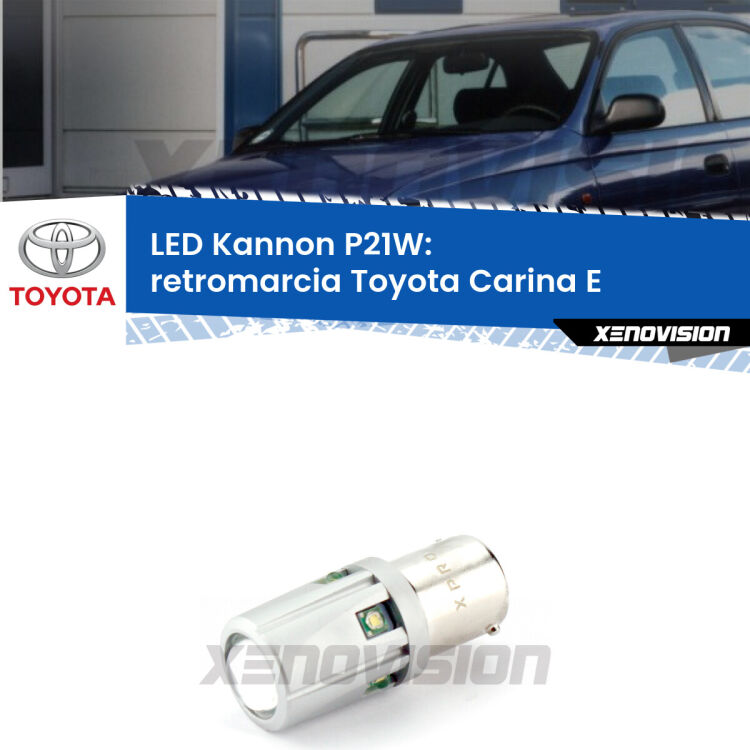 <strong>LED per Retromarcia Toyota Carina E  1992 - 1997.</strong>Lampadina P21W con una poderosa illuminazione frontale rafforzata da 5 potenti chip laterali.