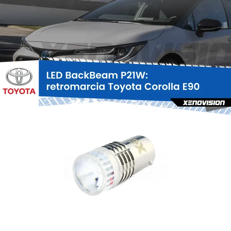 0 Retromarcia LED Toyota Corolla E90 1987 - 1993: P21W BackBeam <strong>Retromarcia LED per Toyota Corolla</strong> E90 1987 - 1993. Lampada <strong>P21W</strong> canbus. Illumina a giorno con questo straordinario cannone LED a luminosità estrema.