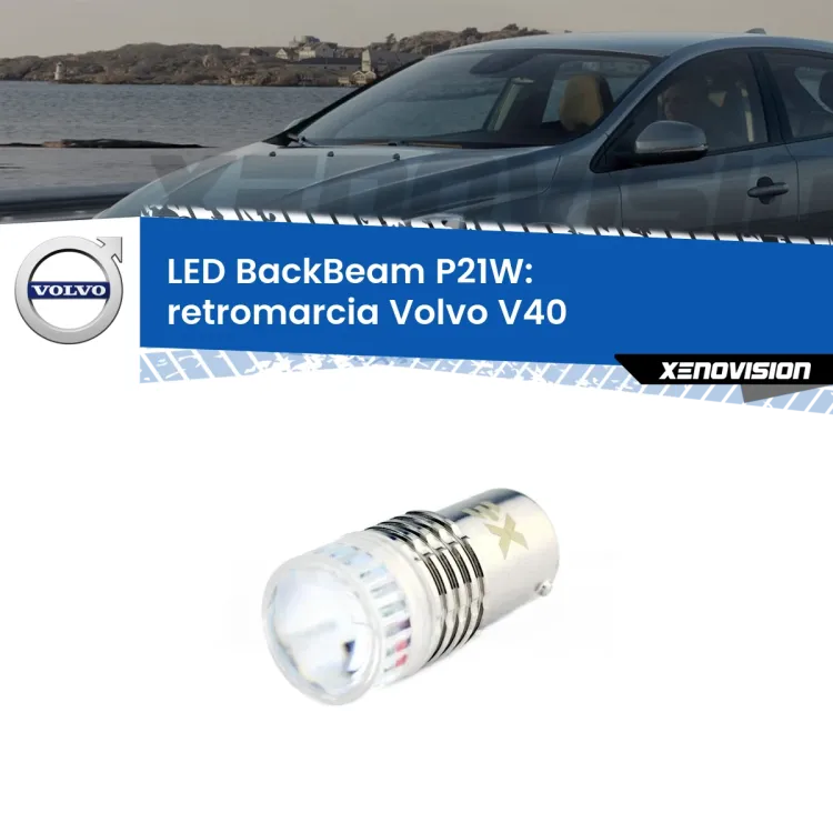 0 Retromarcia LED Volvo V40 2012 - 2015: P21W BackBeam <strong>Retromarcia LED per Volvo V40</strong> 2012 - 2015. Lampada <strong>P21W</strong> canbus. Illumina a giorno con questo straordinario cannone LED a luminosità estrema.