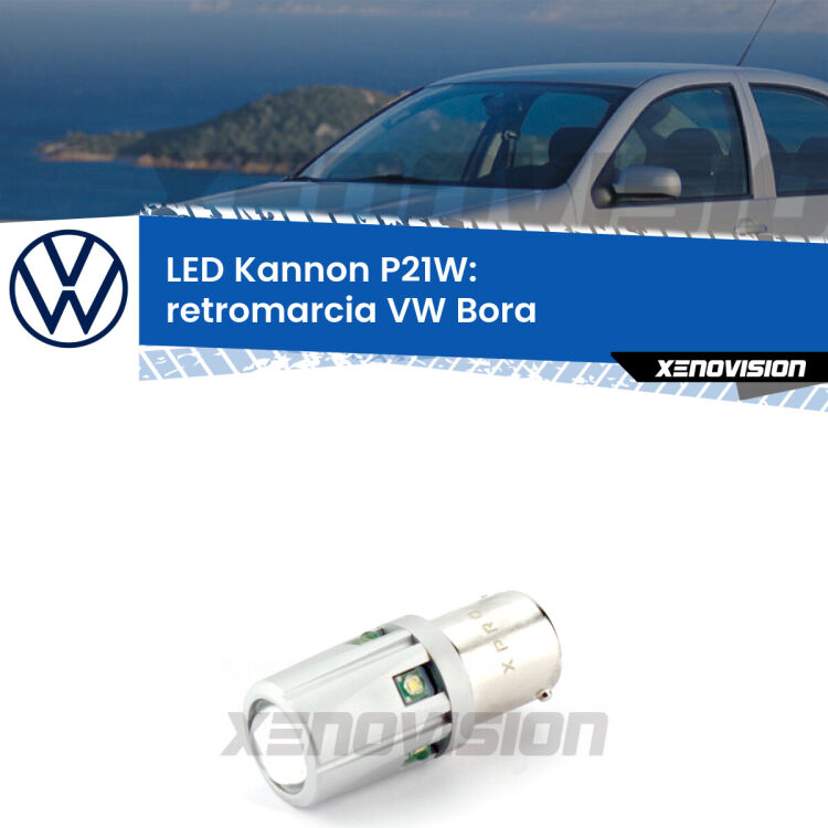 <strong>LED per Retromarcia VW Bora  1999 - 2006.</strong>Lampadina P21W con una poderosa illuminazione frontale rafforzata da 5 potenti chip laterali.