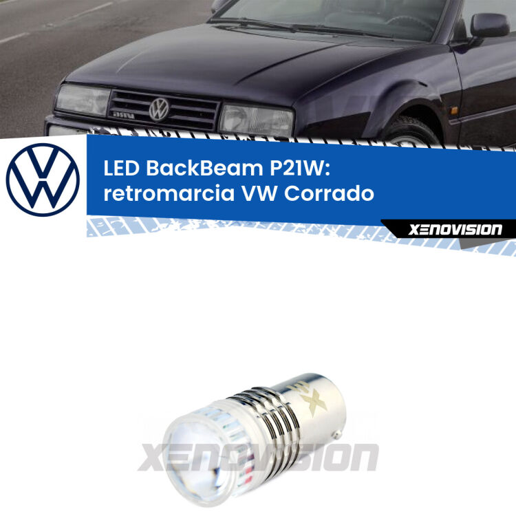 <strong>Retromarcia LED per VW Corrado</strong>  1988 - 1995. Lampada <strong>P21W</strong> canbus. Illumina a giorno con questo straordinario cannone LED a luminosità estrema.