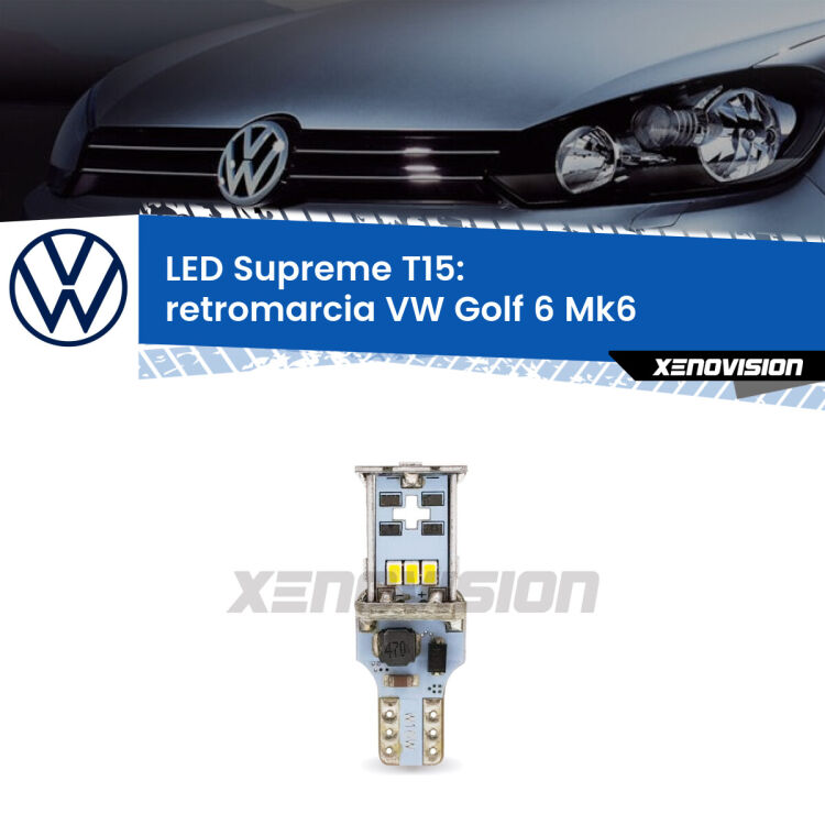<strong>LED retromarcia per VW Golf 6</strong> Mk6 restyling. 15 Chip CREE 3535, sviluppa un'incredibile potenza. Qualità Massima. Oltre 6W reali di pura potenza.