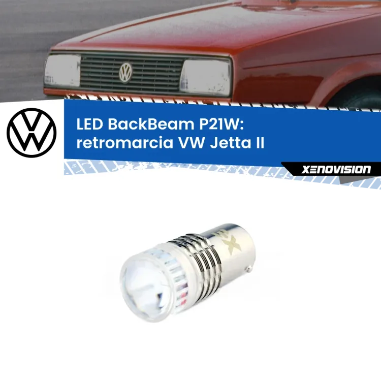 0 Retromarcia LED VW Jetta II 1984 - 1992: P21W BackBeam <strong>Retromarcia LED per VW Jetta</strong> II 1984 - 1992. Lampada <strong>P21W</strong> canbus. Illumina a giorno con questo straordinario cannone LED a luminosità estrema.