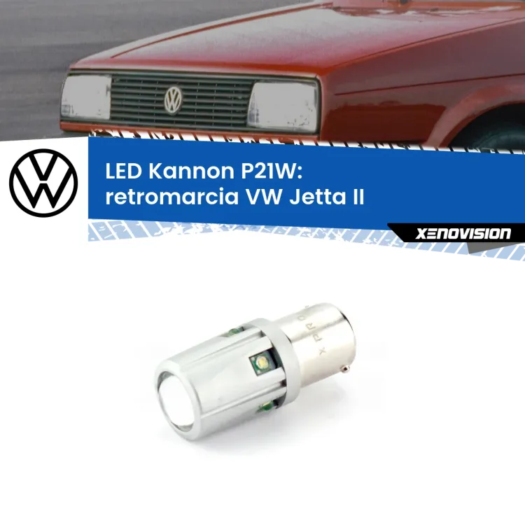 0 Retromarcia LED VW Jetta II 1984 - 1992: P21W Kannon <strong>LED per Retromarcia VW Jetta II 1984 - 1992.</strong>Lampadina P21W con una poderosa illuminazione frontale rafforzata da 5 potenti chip laterali.