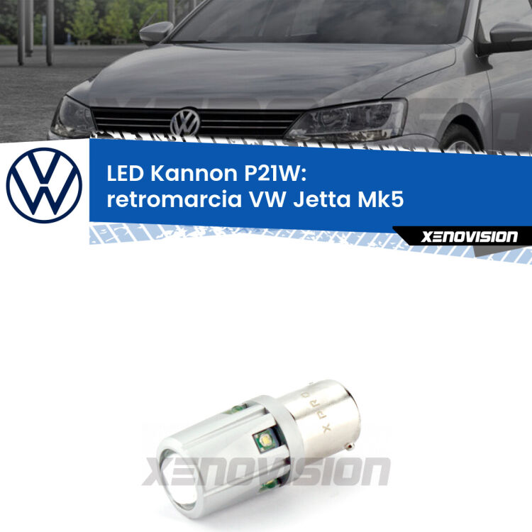 <strong>LED per Retromarcia VW Jetta Mk5 2005 - 2010.</strong>Lampadina P21W con una poderosa illuminazione frontale rafforzata da 5 potenti chip laterali.
