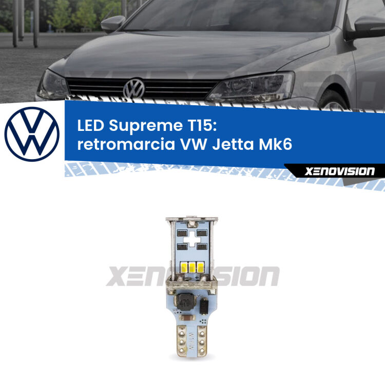 <strong>LED retromarcia per VW Jetta</strong> Mk6 restyling. 15 Chip CREE 3535, sviluppa un'incredibile potenza. Qualità Massima. Oltre 6W reali di pura potenza.