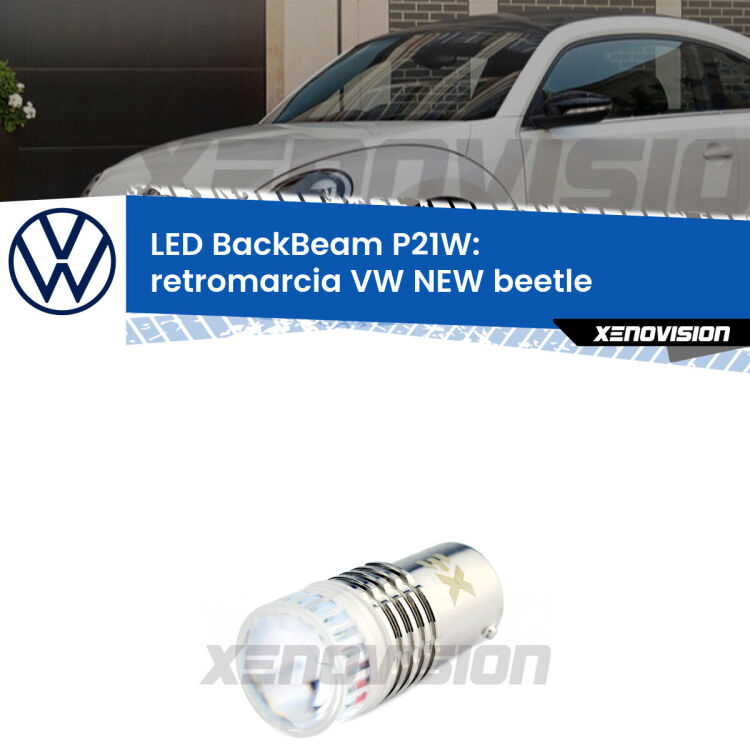 <strong>Retromarcia LED per VW NEW beetle</strong>  1998 - 2005. Lampada <strong>P21W</strong> canbus. Illumina a giorno con questo straordinario cannone LED a luminosità estrema.