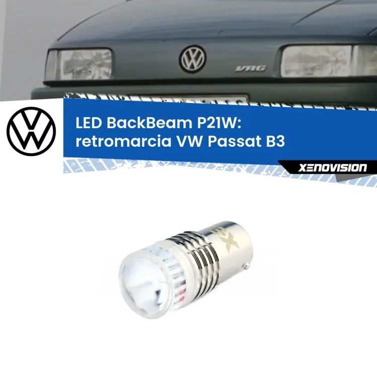 0 Retromarcia LED VW Passat B3 1988 - 1996: P21W BackBeam <strong>Retromarcia LED per VW Passat</strong> B3 1988 - 1996. Lampada <strong>P21W</strong> canbus. Illumina a giorno con questo straordinario cannone LED a luminosità estrema.
