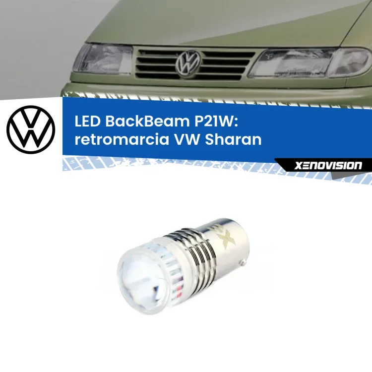 0 Retromarcia LED VW Sharan  1995 - 2010: P21W BackBeam <strong>Retromarcia LED per VW Sharan</strong>  1995 - 2010. Lampada <strong>P21W</strong> canbus. Illumina a giorno con questo straordinario cannone LED a luminosità estrema.